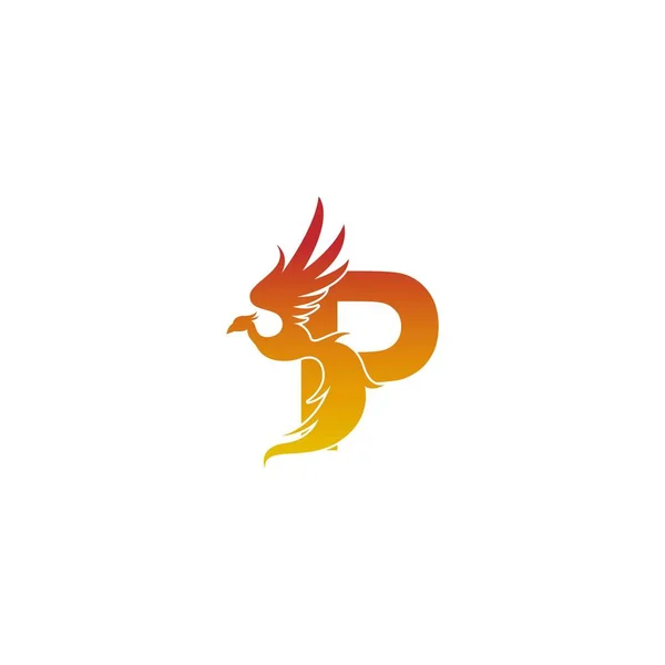 Ikona Litera Logo Phoenix Wzór Ilustracji — Wektor stockowy