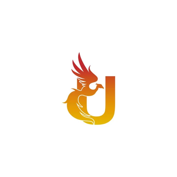 Ikona Litery Logo Phoenix Wzór Ilustracji — Wektor stockowy