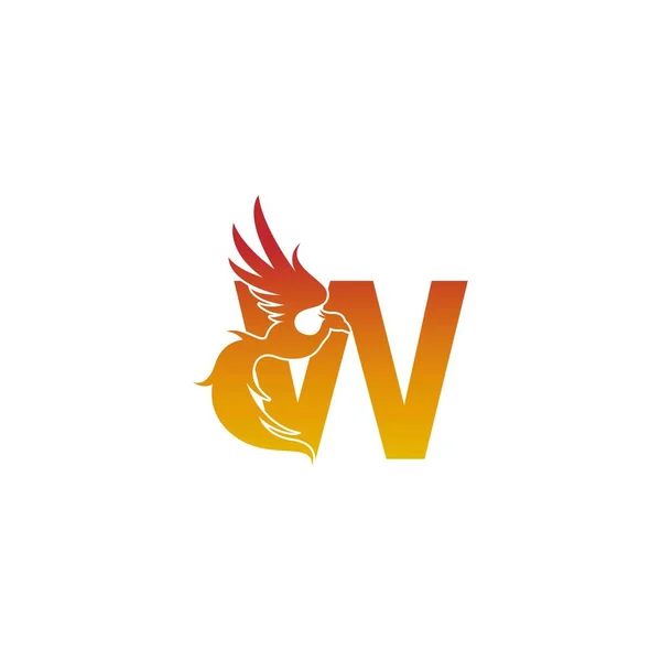 Letter Icon Phoenix Logo Design Template Illustration — Stock Vector