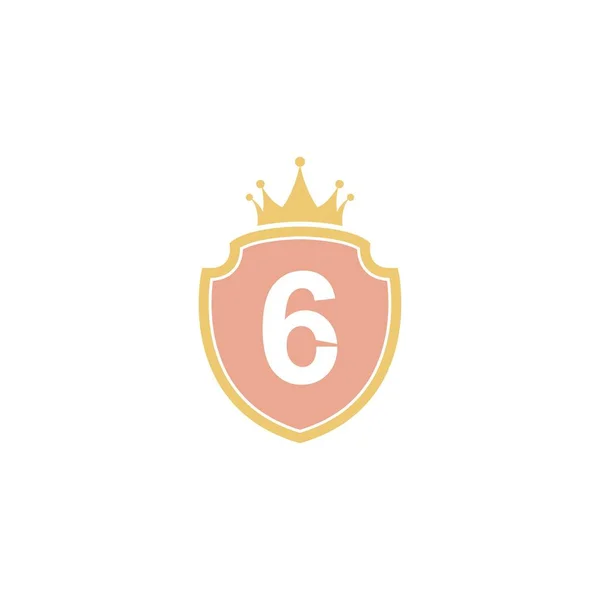 Number Shield Icon Logo Design Illustration Vector — 图库矢量图片
