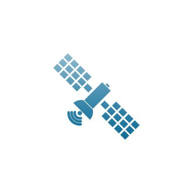 Uydu simgesi logo tasarım şablonu çizim vektörü