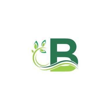 Letter B Icon with floral logo design template illustration vector