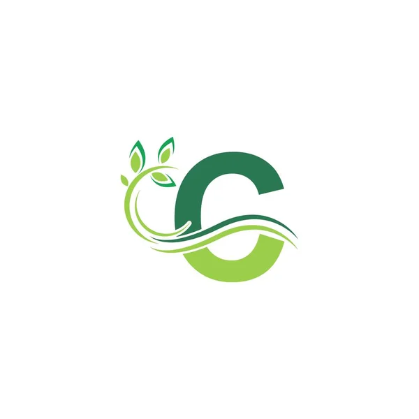 Letter Icon Floral Logo Design Template Illustration Vector — Stock Vector