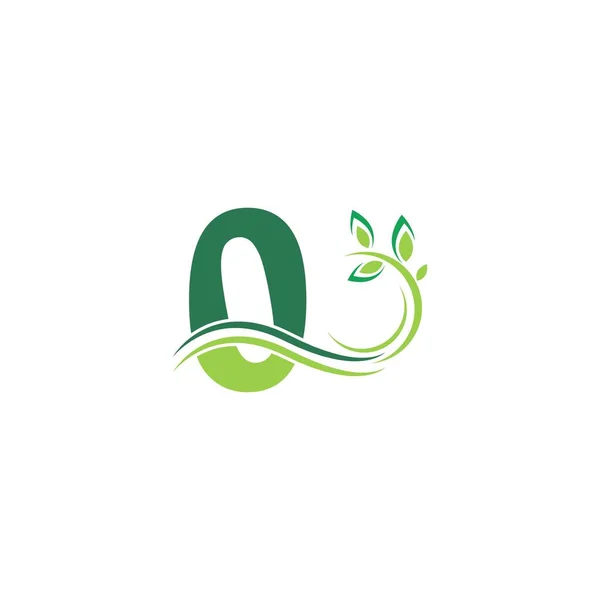 Number Zero Icon Floral Logo Design Template Illustration Vector — Stock Vector