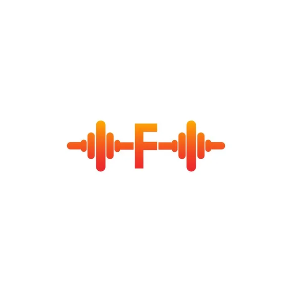 Buchstabe Mit Langhantel Symbol Fitness Design Vorlage Illustrationsvektor — Stockvektor