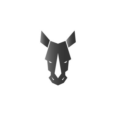 Gergedan simgesi logo tasarım şablonu vektörü