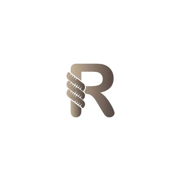 Lettre Enveloppée Dans Une Icône Corde Logo Illustration Vecteur — Image vectorielle