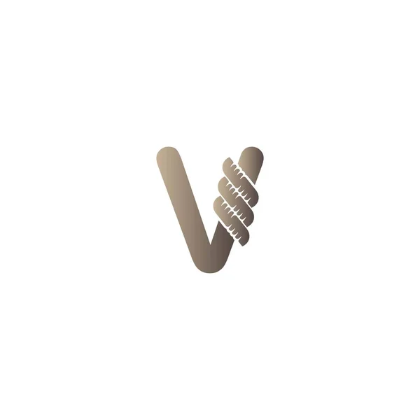 Carta Envolto Corda Ícone Logotipo Design Ilustração Vetor —  Vetores de Stock