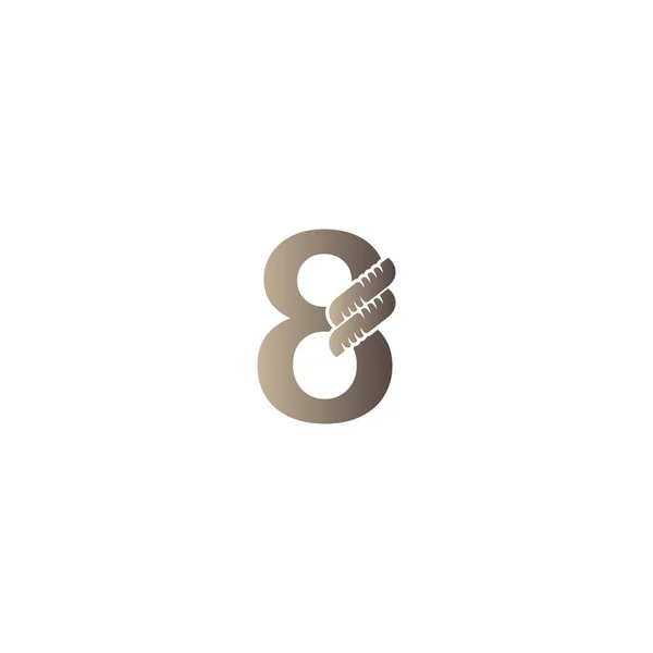 Номер Заповнений Вектором Ілюстрації Дизайну Логотипу Мотузки — стоковий вектор