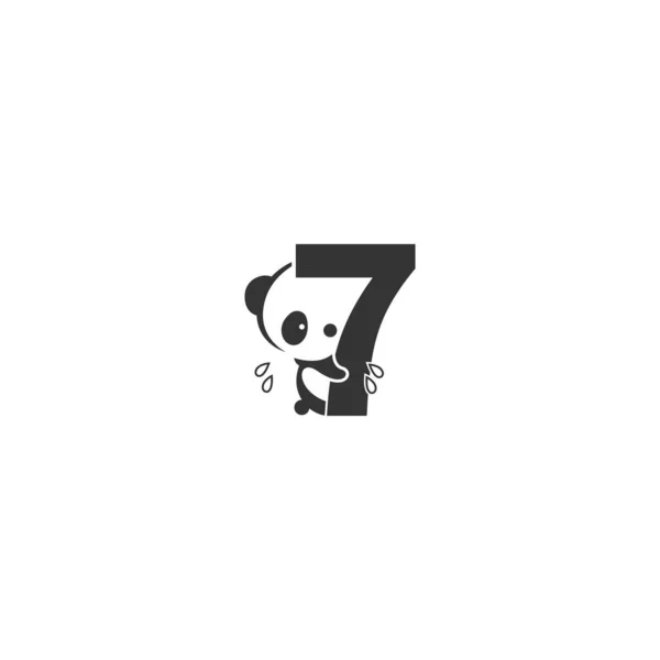 Ícone Panda Atrás Modelo Ilustração Logotipo Número — Vetor de Stock