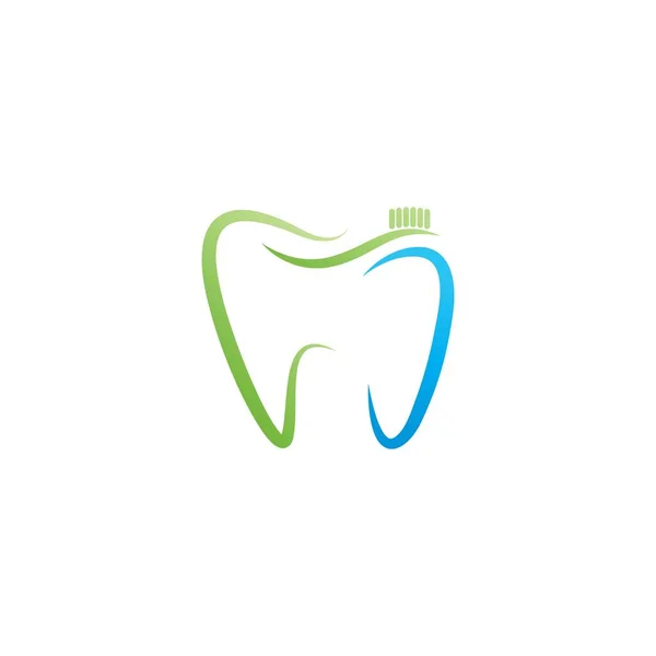 Cepillo Dientes Icono Logotipo Diseño Plantilla Ilustración Vector — Vector de stock