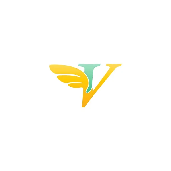 Lettera Logo Icona Illustrazione Con Ali Vettoriali — Vettoriale Stock