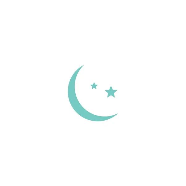 Moon Icon Logo Flat Design Illustration Template — Stock Vector