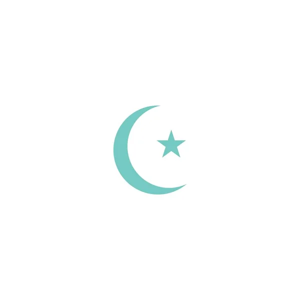 Moon Ikon Logotyp Platt Design Illustration Mall — Stock vektor