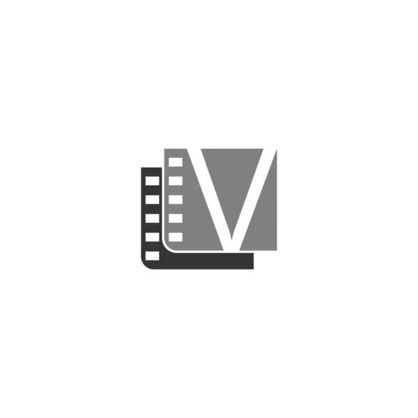 Ikona Písmene Filmovém Pruhu Ilustrační Vektor — Stockový vektor
