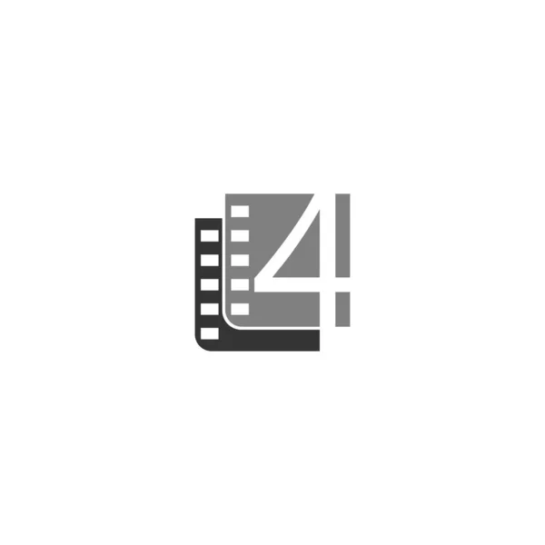 Nummer Symbol Vektor Zur Filmstreifen Illustration — Stockvektor