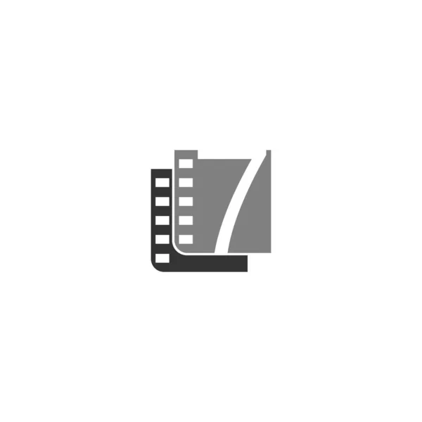 Nummer Symbol Vektor Zur Filmstreifen Illustration — Stockvektor