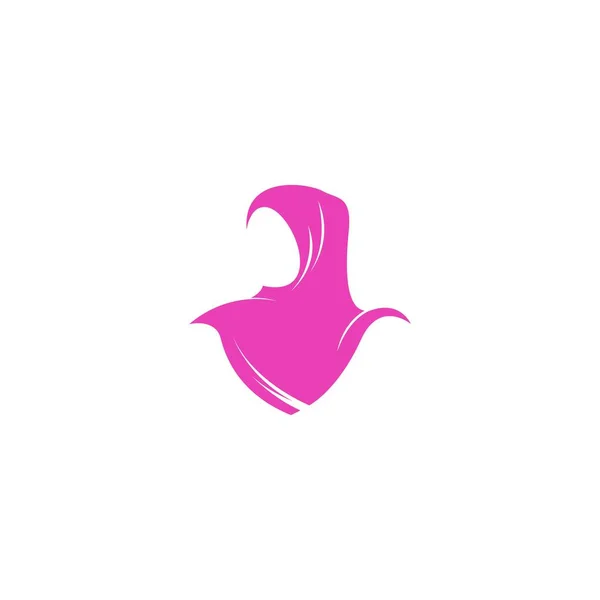 Hijab Logo Icono Ilustración Diseño Vector Plantilla — Vector de stock