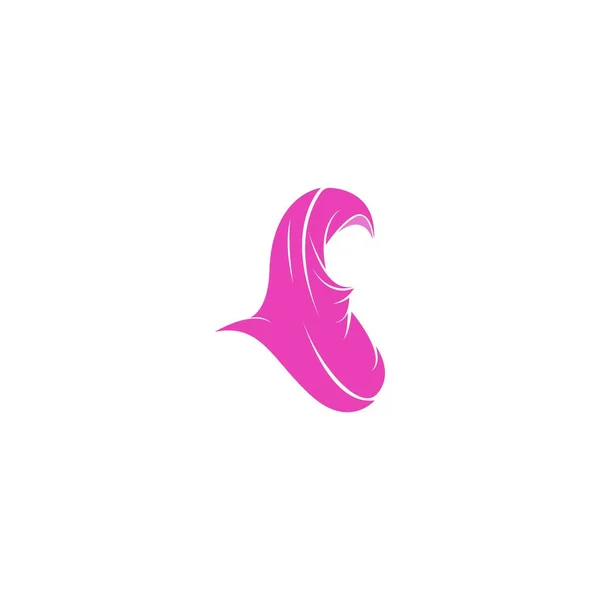 Hijab Logo Icono Ilustración Diseño Vector Plantilla — Vector de stock