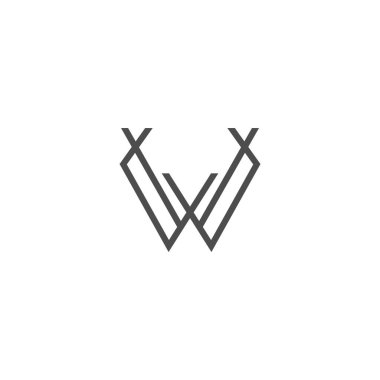 W harfi logo resimleme şablonu