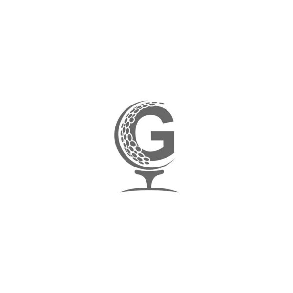 Иллюстрация Логотипа Буквы Мяча Гольфа — стоковый вектор