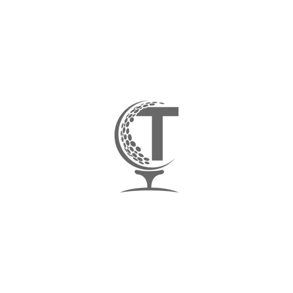 Lettera Pallina Golf Icona Logo Disegno Illustrazione — Vettoriale Stock