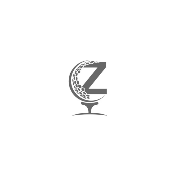 Carta Ícone Bola Golfe Ilustração Projeto Logotipo — Vetor de Stock