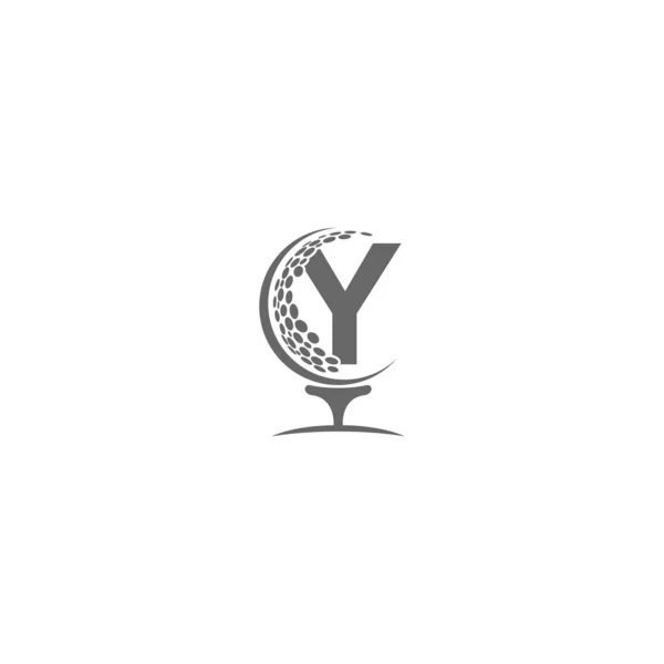 Harfi Golf Topu Simgesi Logo Tasarımı Illüstrasyonu — Stok Vektör