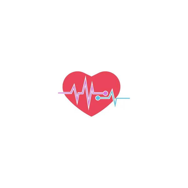 Modelo Vetor Ilustração Design Ícone Logotipo Heart Care — Vetor de Stock