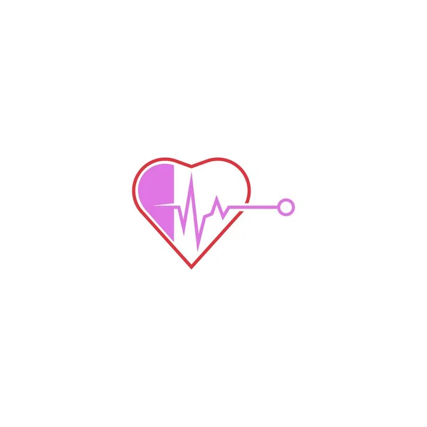 Logo Heart Care Ikona Projekt Ilustracja Wektor Szablon — Wektor stockowy
