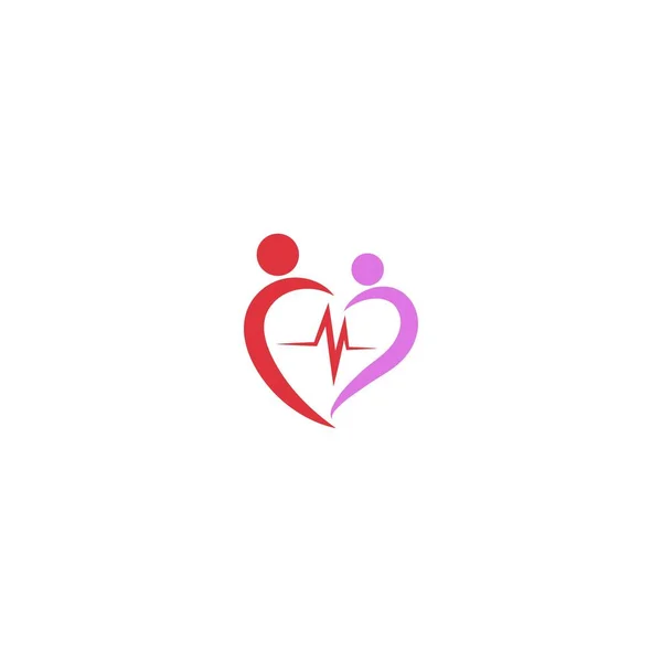 Heart Care 아이콘 디자인 일러스트 템플릿 — 스톡 벡터