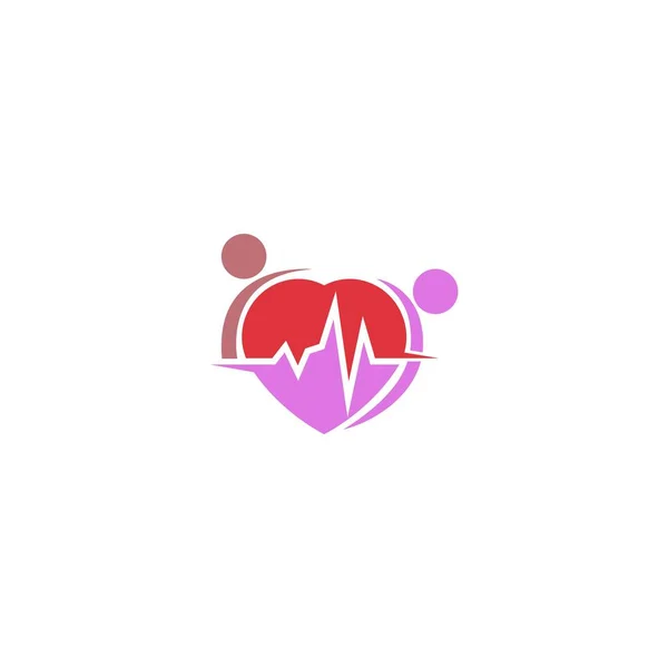 Heart Care Logo Pictogram Ontwerp Illustratie Vector Template — Stockvector