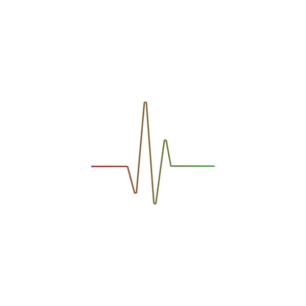 Beat Pulse Symbol Flache Design Vektor Illustration — Stockvektor