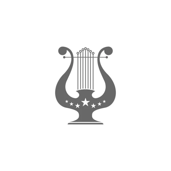 Harfa Instrument Muzyczny Ikona Ilustracja Szablon — Wektor stockowy