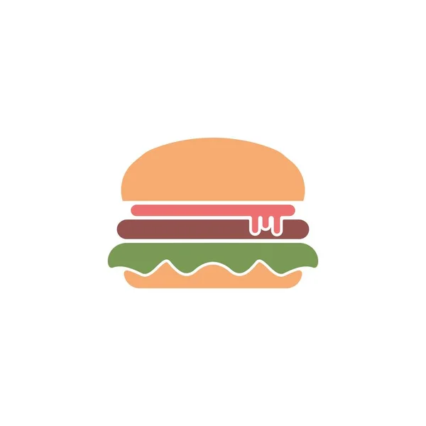 Hamburger Ikone Illustration Design Vorlage — Stockvektor