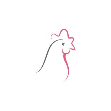 Tavuk hayvan simgesi logo tasarımı örnekleme şablonu