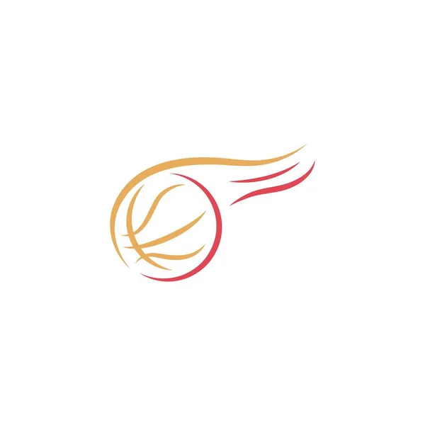 Pallacanestro Icona Logo Disegno Illustrazione Modello Vettore — Vettoriale Stock