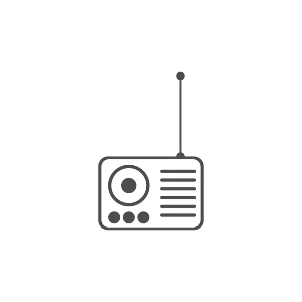 Ícone Rádio Design Plano Ilustração Modelo Vetor —  Vetores de Stock