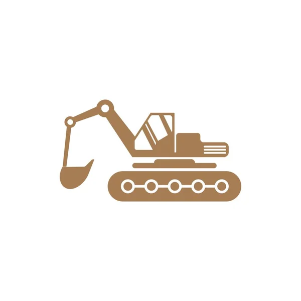 Escavatore Icona Progettazione Illustrazione Modello Vettoriale — Vettoriale Stock