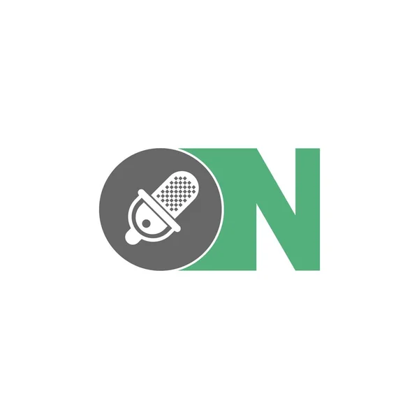 Microfono Microfono Icona Logo Disegno Vettoriale Illustrazione — Vettoriale Stock