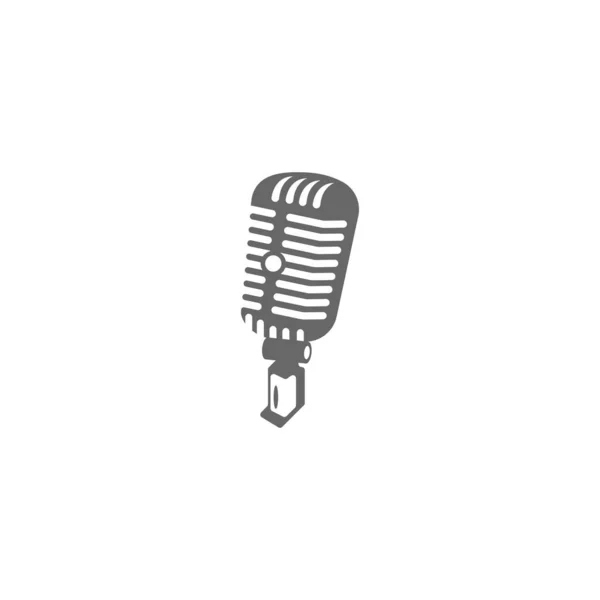 Mikrofon Mikrofon Simgesi Logo Tasarım Illüstrasyon Vektörü — Stok Vektör