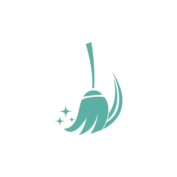 Süpürge Simgesi Logo Tasarımı Örnekleme Şablonu Vektörü — Stok Vektör
