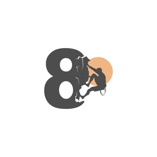 Rock Climber Climbing Number Illustration Template — Vettoriale Stock