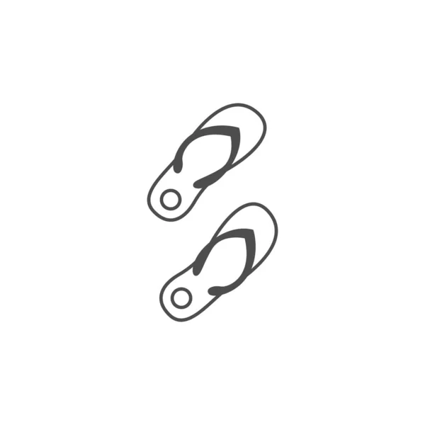 Slippers Pictogram Logo Ontwerp Illustratie Sjabloon Vector — Stockvector