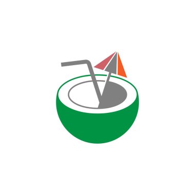 Yaz içeceği simgesi logo tasarım çizim şablonu vektörü