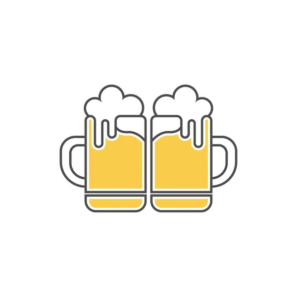 Beer Icon Logo Design Illustration Template — Stock vektor
