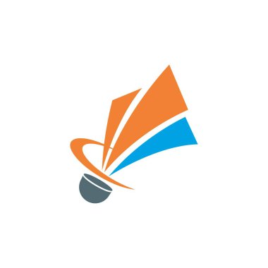 Badminton mekik simgesi logo illüstrasyon vektörü