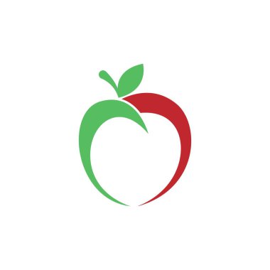 Apple simgesi logo tasarımı çizim şablonu vektörü