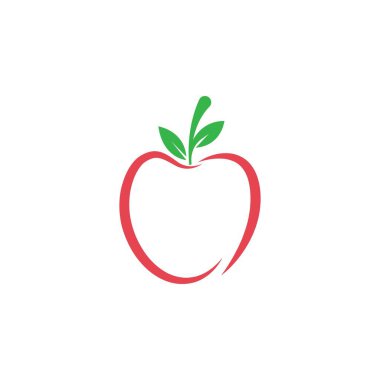Apple simgesi logo tasarımı çizim şablonu vektörü