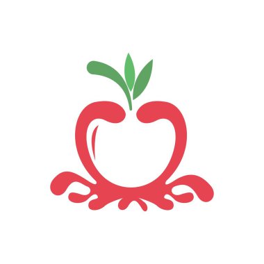 Apple simgesi logo tasarımı çizim şablonu vektörü